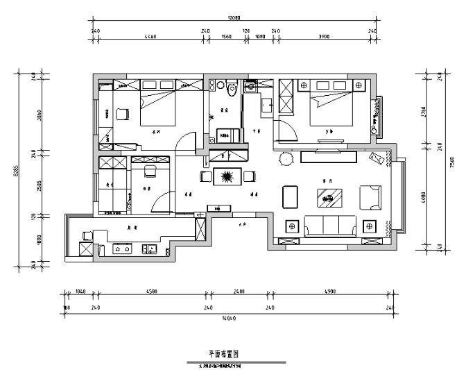[新疆]田园休闲风115平米三居室住宅设计施工图（附效果...-1