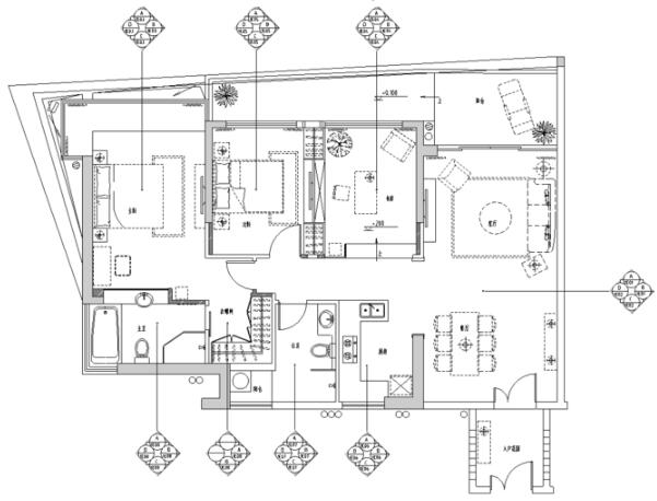 [海南]三亚时代海岸蓝色维也纳风格C-2户型施工图-1