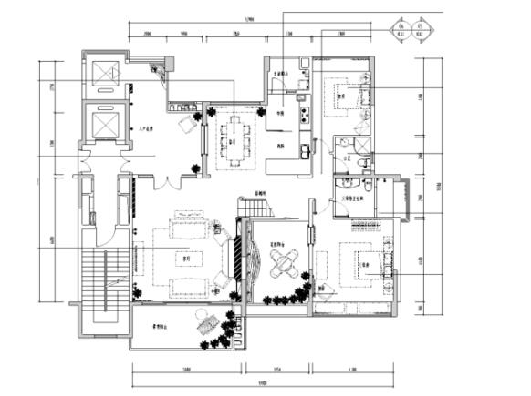 [广东]东莞幸福花苑一期2栋A1b样板房施工图-1