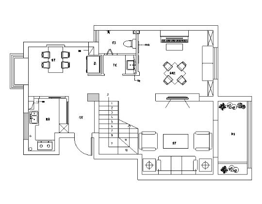 法式古典风住宅设计施工图（附效果图）-1