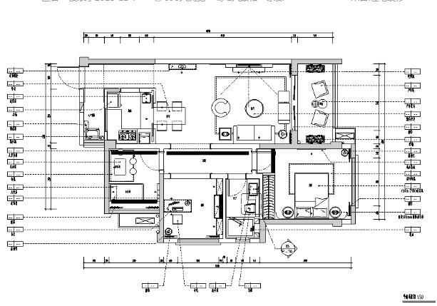 白色简约样板房设计施工图（附效果图）-1