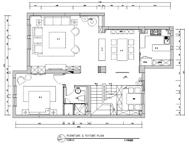[江苏]现代中式260平米住宅设计施工图（附效果图）-1