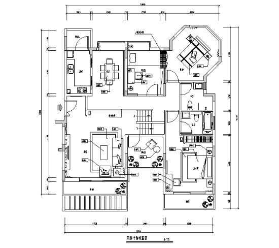 黑白色调住宅设计施工图（附效果图）-1