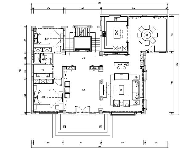 中式风格党湾住宅设计施工图（附效果图）-1
