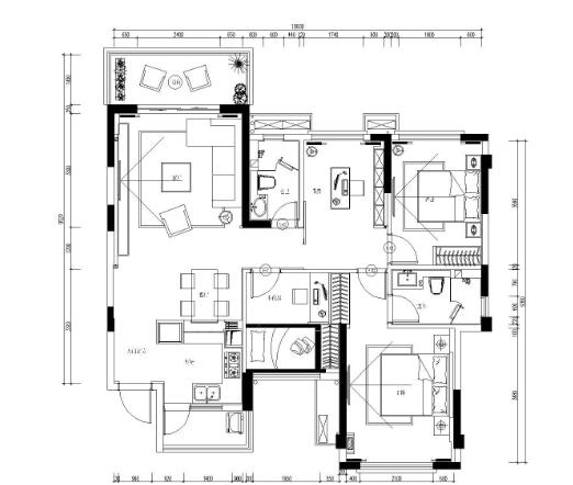 冬日暖阳|城市理想A2户型样板房设计施工图（附效果图）-1