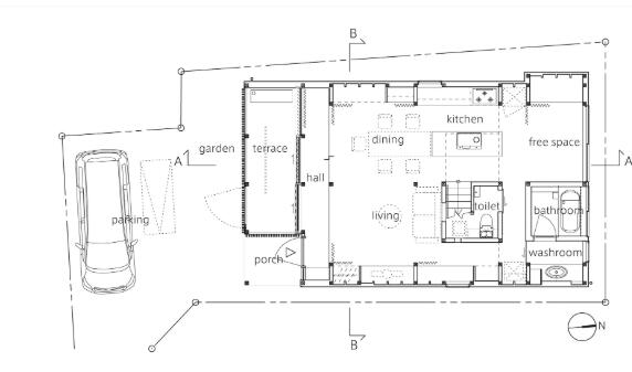 日式风格暖色调室内设计施工图（附实景照片）19页-1