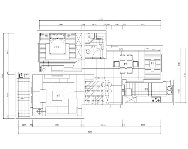 [苏州]常熟老街160平复式加跃层室内装修设计施工图-1