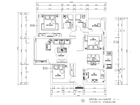 [浙江]城西香墅2-1套房样板房丨全套施工图-1