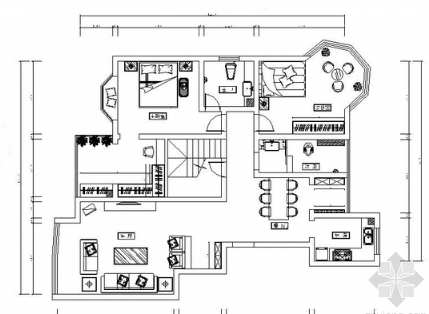 [湖南]豪华双层别墅室内设计CAD施工图（含效果）-1