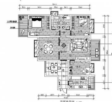 146㎡中式三居室室内装修设计图（含效果）-1