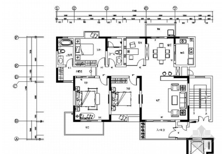 [江苏]商务中心住宅区现代四居室样板房室内装修图（含电...-1