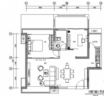 [深圳]大型商住房新中式两居室样板间装修图（含效果）-1