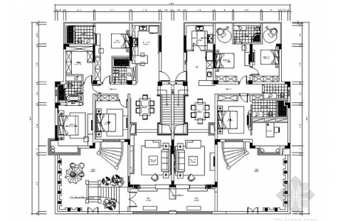 [常熟]高层住宅区现代简约三居室样板间装修施工图（含效...-1