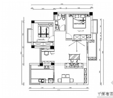清新田园地中海混搭风格两居室装修室内设计施工图（含...-1