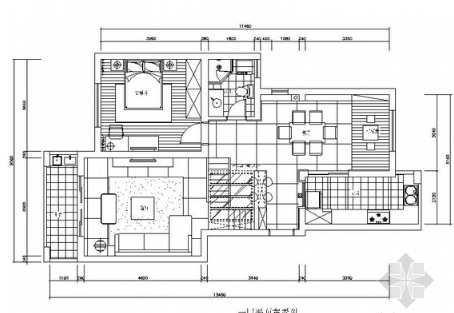 [常熟]精品典型现代风格复式样板间CAD装修施工图（含高...-1