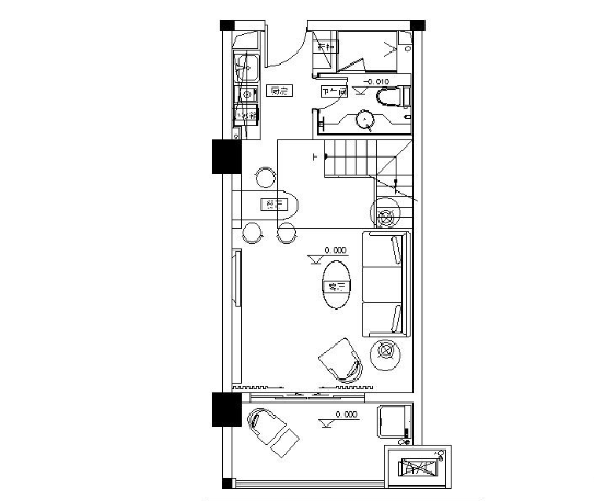 [江苏]某单身公寓样板房施工图2-1