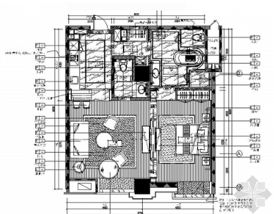 [北京]知名地产B6户欧式一居室样板间装修施工图-1