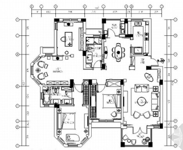 [长沙]大型现代生活园区欧式风情三居室装修图-1