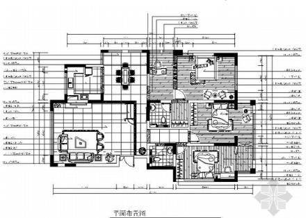 [山东]明亮现代风格三居室室内装修施工图（含高清效果 ...-1
