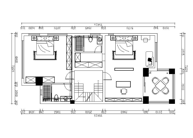 [扬州]美式乡村温馨田园3层别墅室内设计施工图（含效...-1