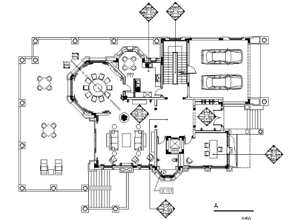 [深圳]高档娱乐型3层别墅室内设计施工图（含实景图）-1