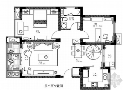 [徐州]浪漫简欧2层小别墅室内设计施工图（含效果图）-1