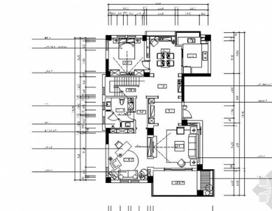 [浙江]美式乡村风格两层别墅室内设计装修施工图（含软装...-1