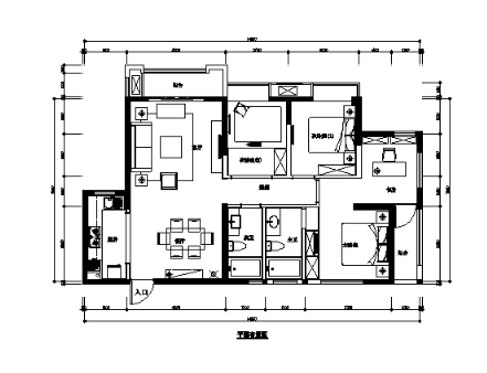 [福州]新中式住宅精装样板间设计施工图（含实景图）-1