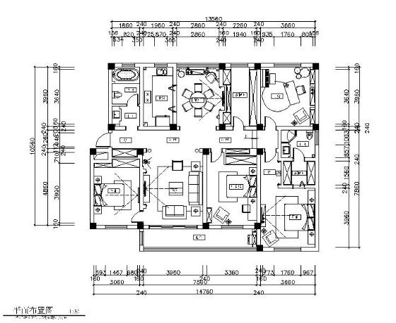 全套简欧样板房设计CAD施工图（含效果图）-1