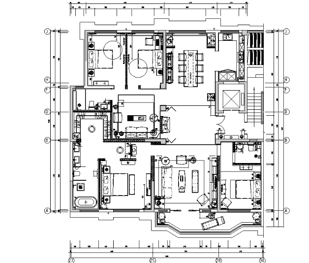 [郑州]正弘瓴当代中式样板间设计施工图及效果图-1