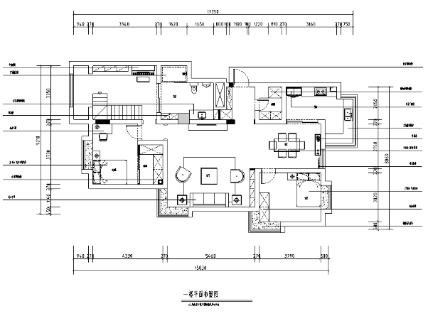 [山东]波普风210平米复式住宅设计施工图（附效果图)-1