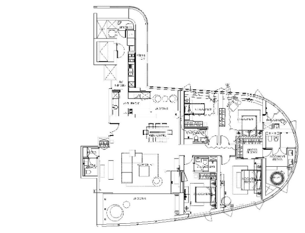 梁志天——现代简约风格样板间精装全套施工图（附实景...-1