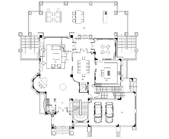 梁志天——欧式简约风格别墅室内装修施工图（附实景照...-1