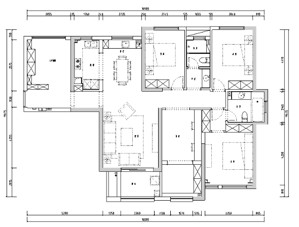 [湖北]现代美式混搭风格住宅设计施工图（附效果图）-1