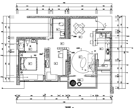 九龙仓晶科名苑中性风样板间设计施工图（附效果图）-1