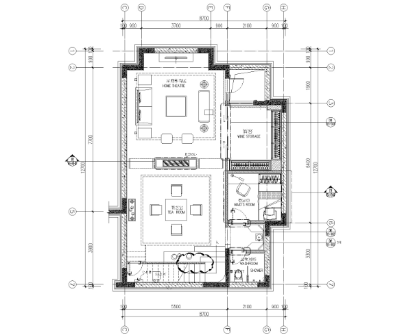 [CCD]嘉裕地产成都四居室别墅样板房室内装修施工图+设计...-1