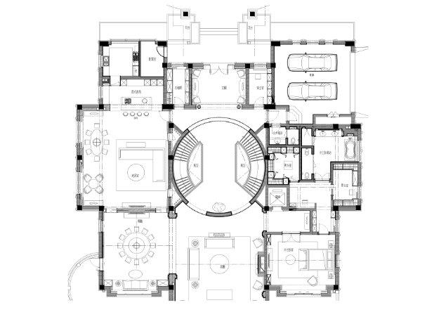 [北京]邱德光-金碧花园别墅样板房A户型全套施工图-1
