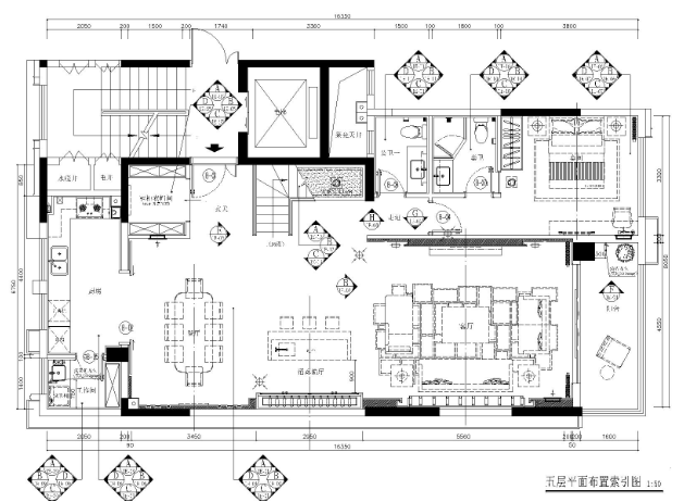 郑州雅居乐·御宾府三居室上叠别墅施工图-1