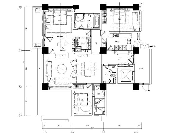 [上海]-现代轻奢C2样板间施工图+效果图-1