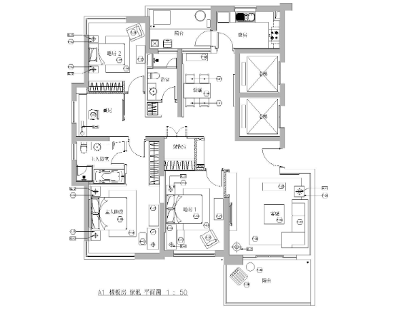 [上海]梁志天-联洋河滨城酒店式公寓施工图-1