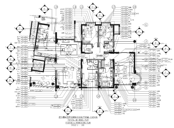 [杭州]滨江金色海岸标准楼美式样板间施工图-1