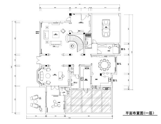 常熟泽景园450平独栋别墅装修施工图+效果图-1