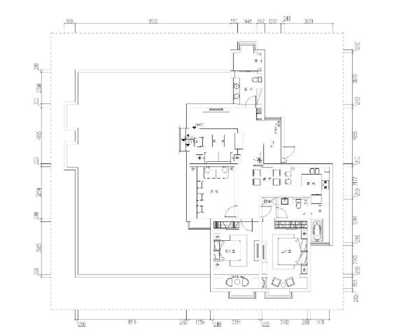 亳州149平现代简约风格三居室住宅装修图纸-1