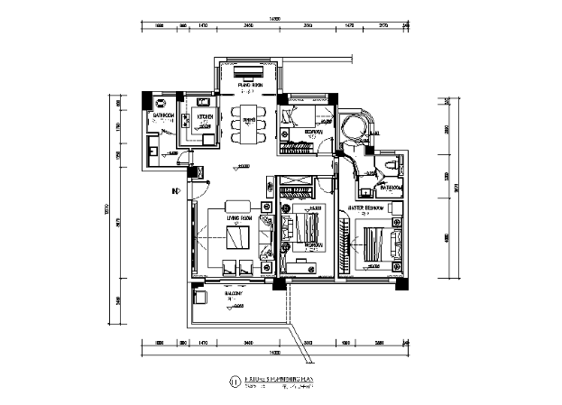 [广东]中式风格样板房设计CAD施工图（含效果图）-1