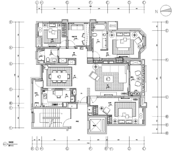 [安徽]华地紫园501户型样板房室内施工图设计（CAD+实景...-1