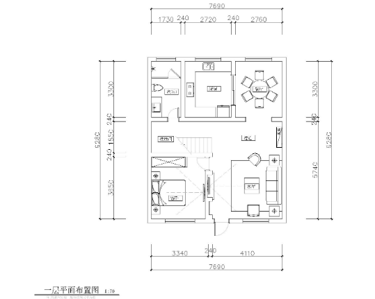 [江苏]某复式别墅样板间CAD施工图+效果图-1