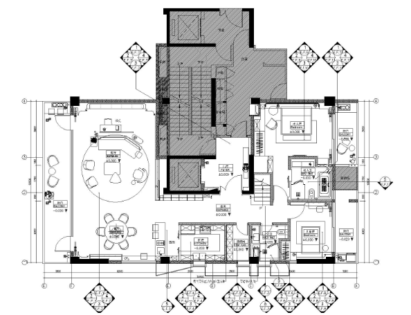 [浙江]琚宾HSD-宁波钓鱼台A+B户型样板间CAD施工图+草...-1