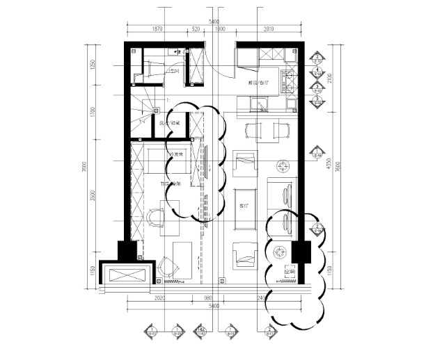 [北京]万科天地LOFT风格样板间深化设计方案+效果图+C...-1