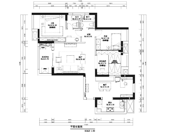 [湖北]武汉保利心语样板间CAD施工图+实景图-1
