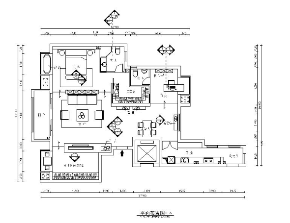 高端小户型单身公寓设计CAD施工图（含效果图）-1